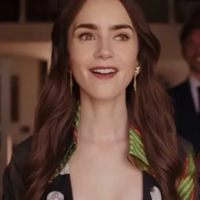 Emily In Paris S4 Lily Collins Tartan Checked Blazer