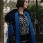 Emily in Paris S5 Lily Collins Blue Printed Coat