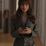 Emily in Paris Season 3 Lily Collins Black & Gray Blazer