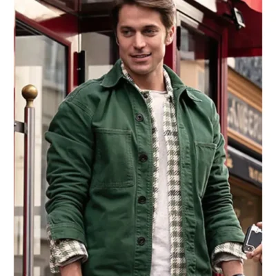 Lucas Bravo Emily In Paris Green Cotton Gabriel Jacket