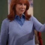 Happys Place S2 Reba McEntire Gray V-Neck Sweater