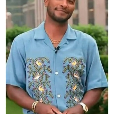 Access Hollywood Scott Evans Blue Floral Shirt