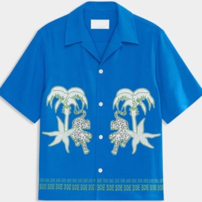 Access Hollywood Scott Evans Blue Embroidered Shirt