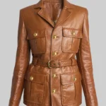 Black Bag 2025 Cate Blanchett Brown Leather Jacket