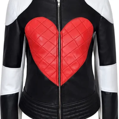 KYLIE' Ladies Leather Jacket RED HEART Timebomb New Motorcycle Style 1067