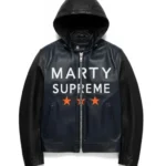 Marty Supreme Hooded Leather Jacket