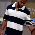 Sistas S10 Black & White Striped Polo Tee