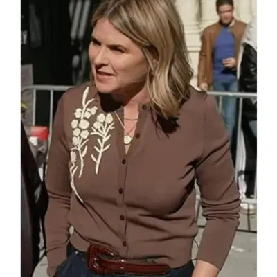 Today Jenna Bush Hager Brown Floral Cardigan