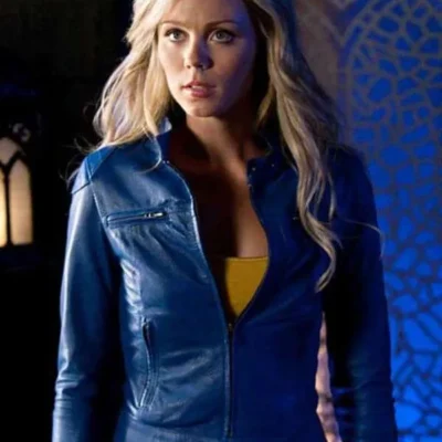 Melissa Benoist Blue Leather Jacket