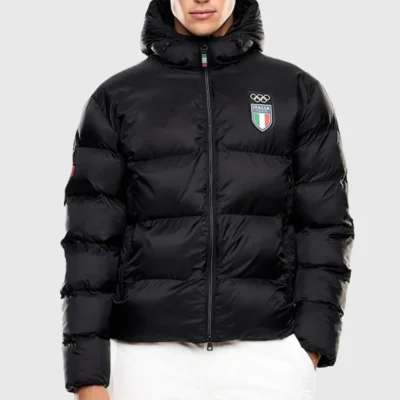 Olympics 2026 Black Puffer Jacket