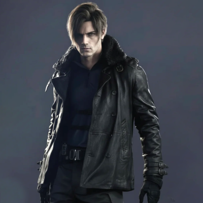 Resident Evil 9 Leon Kennedy Requiem Black Leather Jacket1