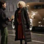 The Bride 2026 Jessie Buckley Brown Puffer Coat