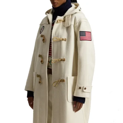 Winter Olympic 2026 Cream Duffle Coat
