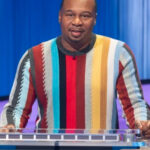Celebrity Jeopardy S04 Roy Wood Jr Rainbow Striped Sweater