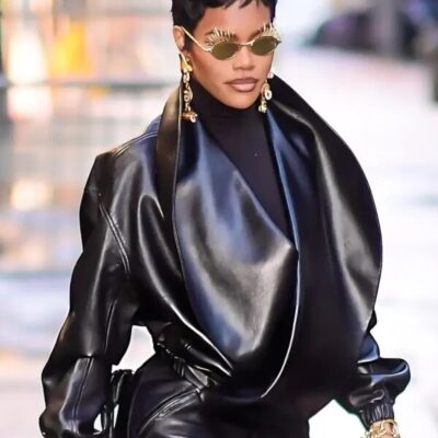 Teyana Taylor NYC 2026 Black Leather Jacket
