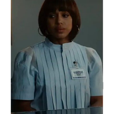 Imperfect Women S01 Kerry Washington Blue Pleated Shirt